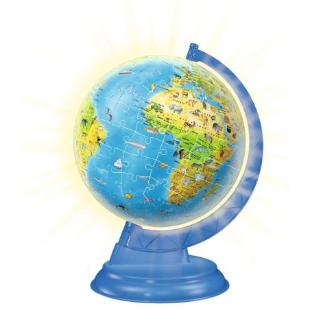 Puzzle 3D Globo Terráqueo Con Luz 108 Pzs