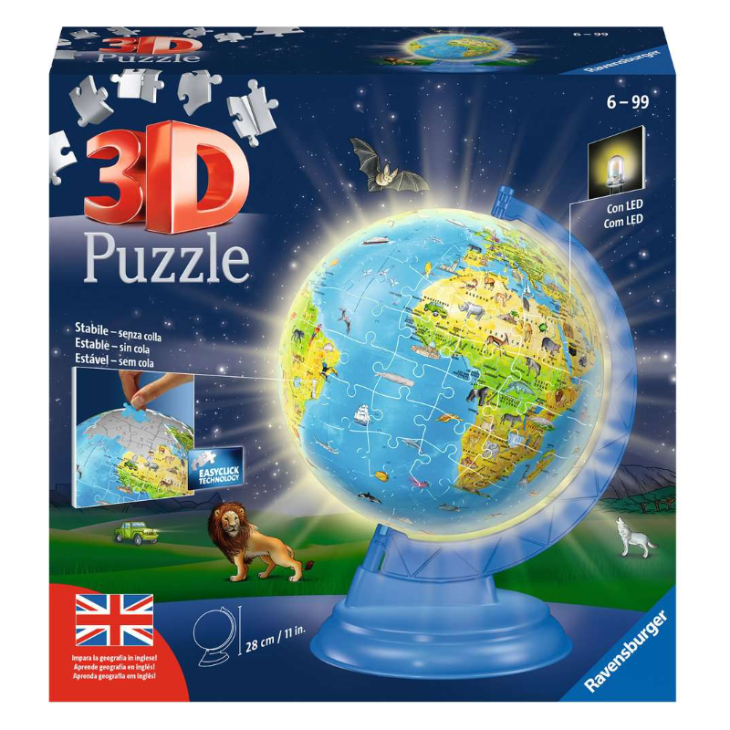 Puzzle 3D Globo Terráqueo Con Luz 108 Pzs De Ravensburger