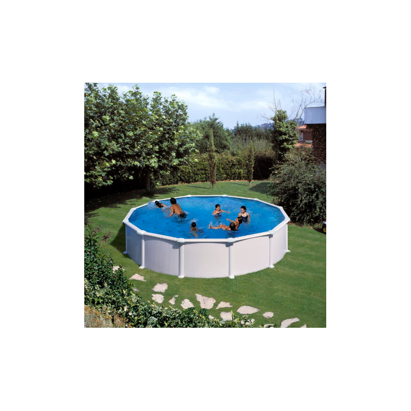 Piscina Redonda Acero Blanco Atlantis 550x132 cm GRE