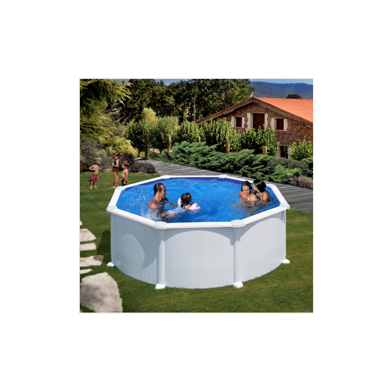 Piscina Redonda Acero Blanco Atlantis 460x132 cm GRE