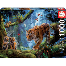 Puzzle Tigres En El Árbol 1000 Pzs De Educa