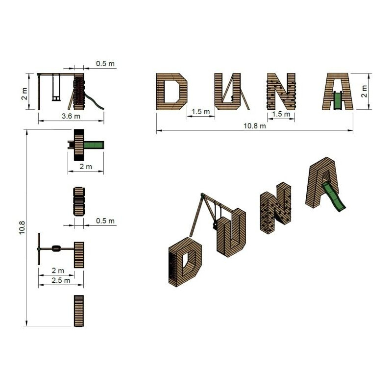 Letras Gigantes Masgames ALPHAPLAY con columpio color natural 