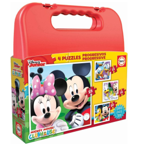 Puzzle Maleta Progresiva Mickey 12/16/20/25 Pzs