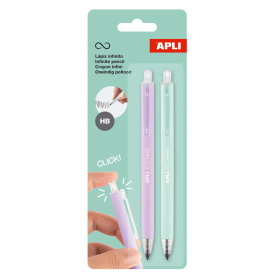 Pack 2 Lápiz Infinito Retráctil Lila/Verde De Apli