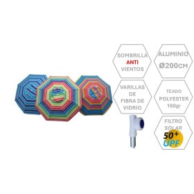 Sombrilla Aluminio Mikonos 200 cm 2
