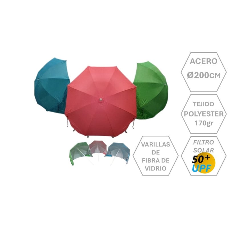 Sombrilla Paravientos Acero Cádiz 200 cm