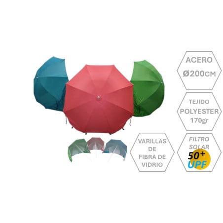 Sombrilla Paravientos Acero Cádiz 200 cm