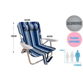 Tumbona Aluminio Baja Polyester 600D 2