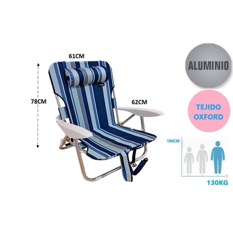 Tumbona Aluminio Baja Polyester 600D