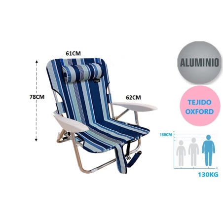 Tumbona Aluminio Baja Polyester 600D