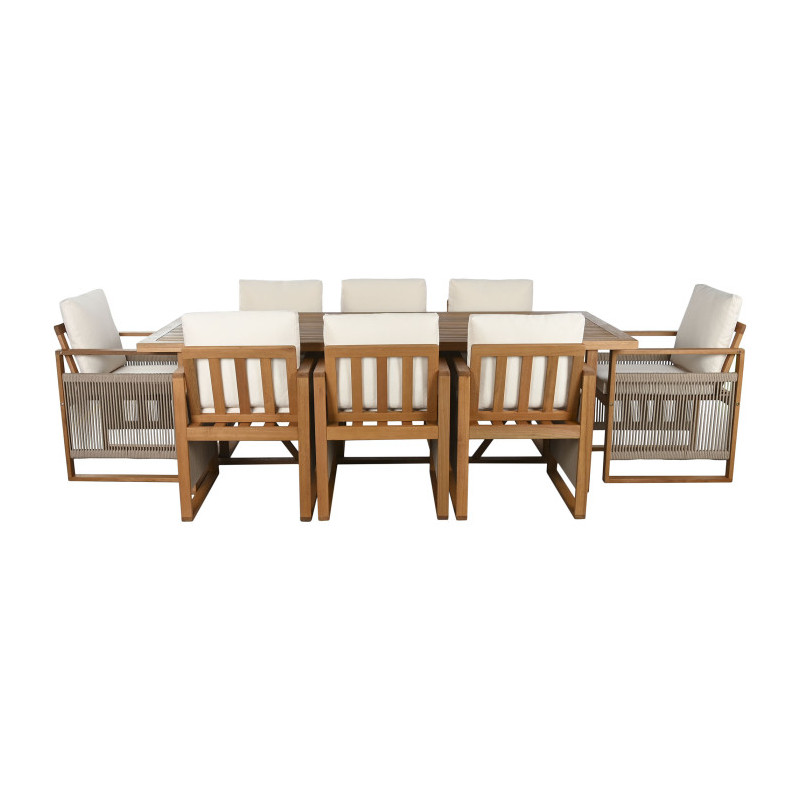 Mesa Comedor 9 Piezas Eucalipto 8 Comensales