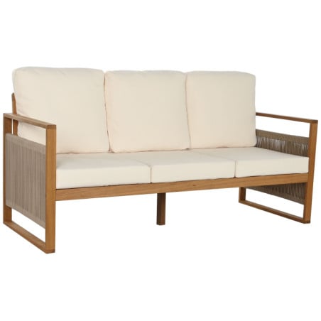 Set Sofá Cuerdas 4 Piezas con Mesa 182x72x80 cm