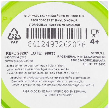 Vaso Dinosaurios 260 ML