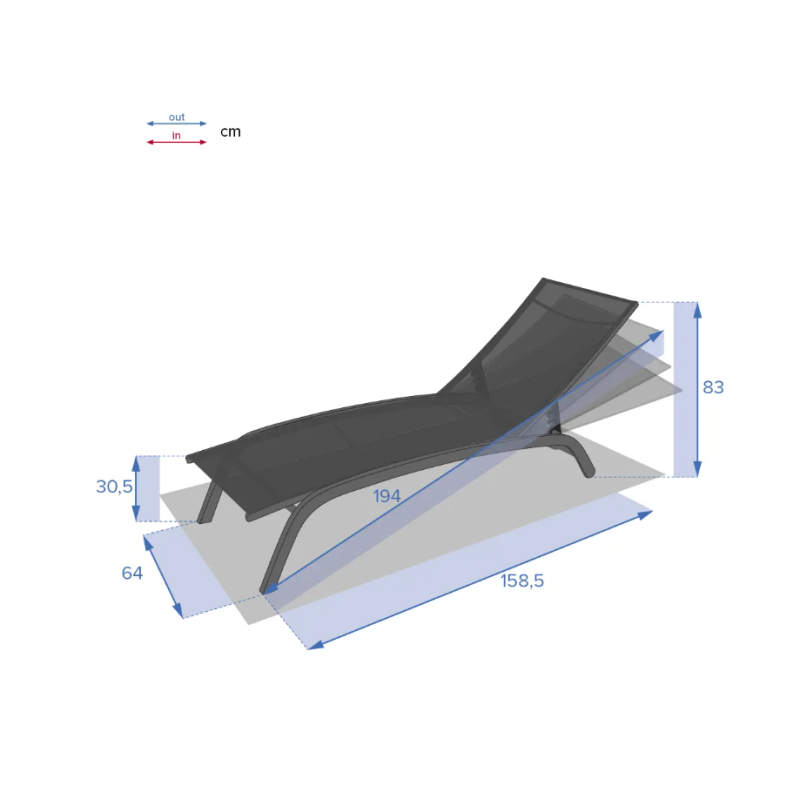 Tumbona Bonao Oliva Aluminio Y Grafito