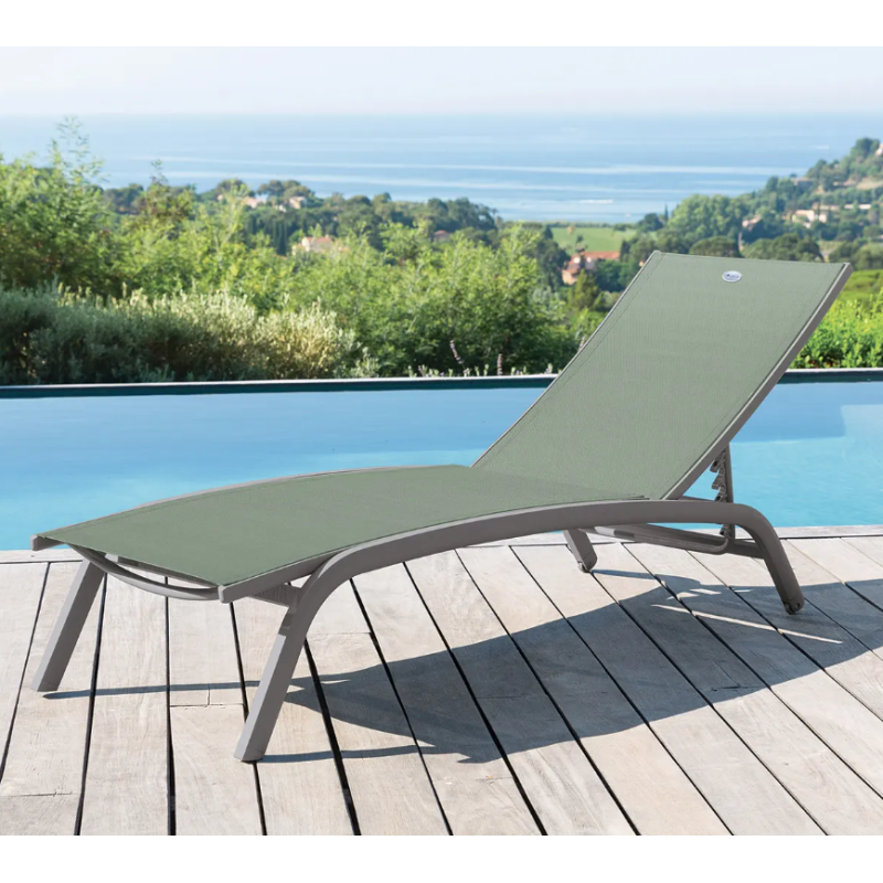 Tumbona Bonao Oliva Aluminio Y Grafito