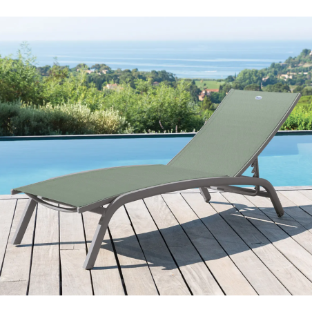 Tumbona Bonao Oliva Aluminio Y Grafito