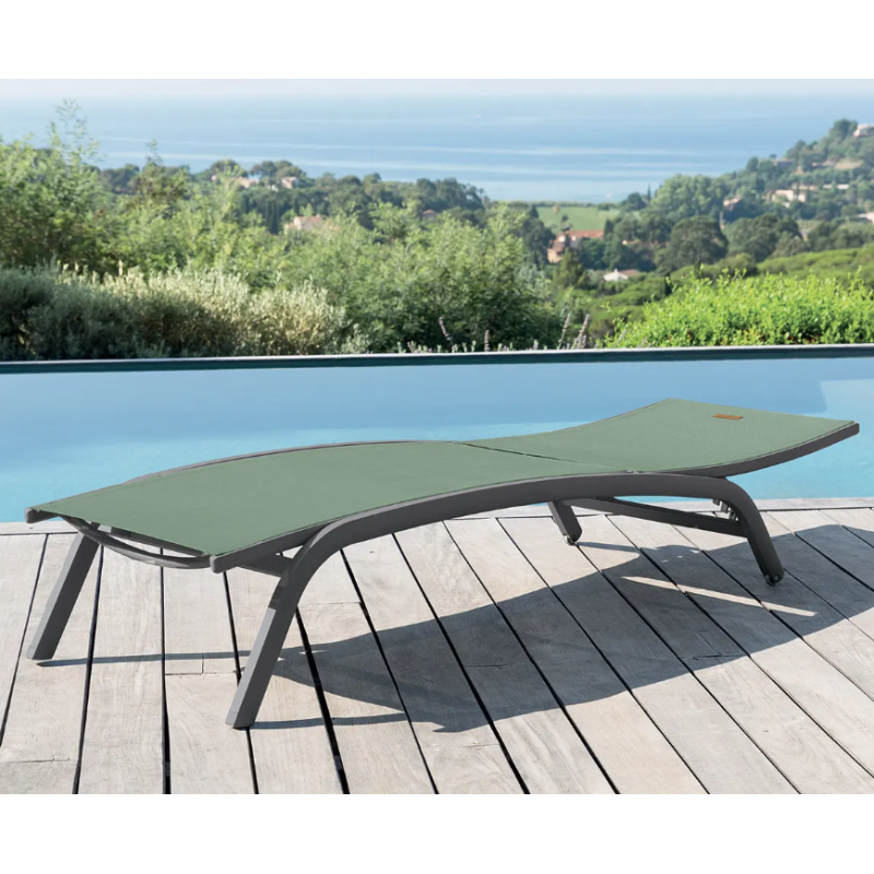 Tumbona Bonao Oliva Aluminio Y Grafito