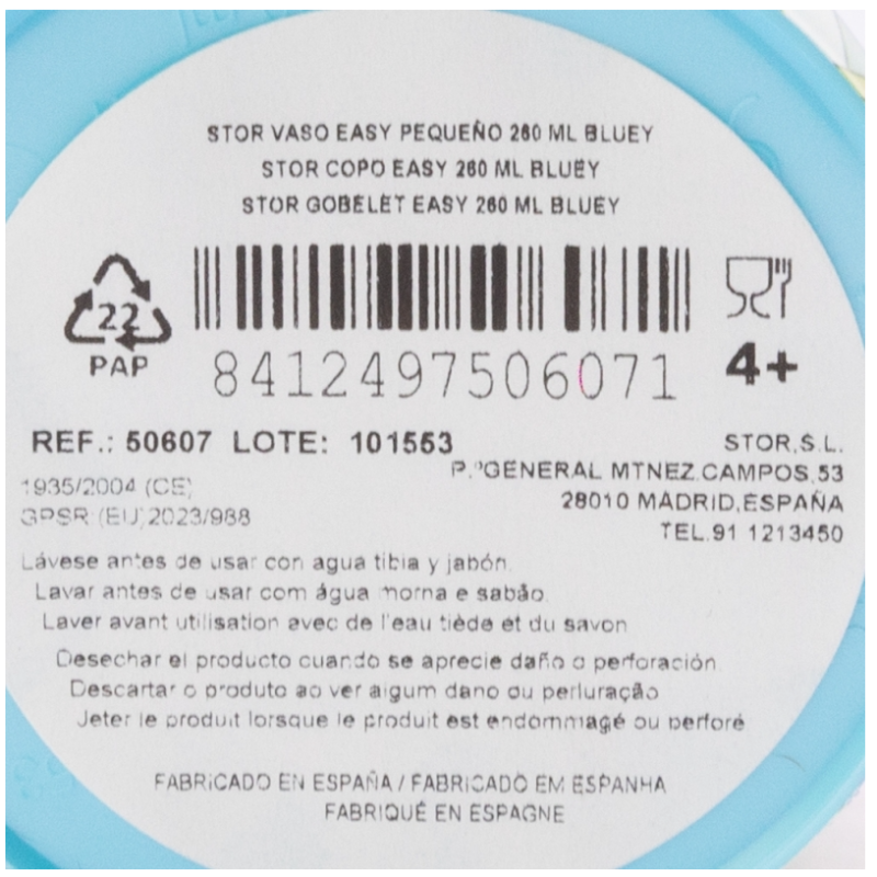 Vaso Easy Bluey 260 ML