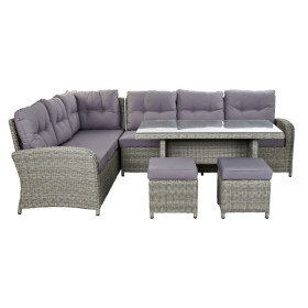 Sofá Set 4 Ratan Sintético 267x204x90