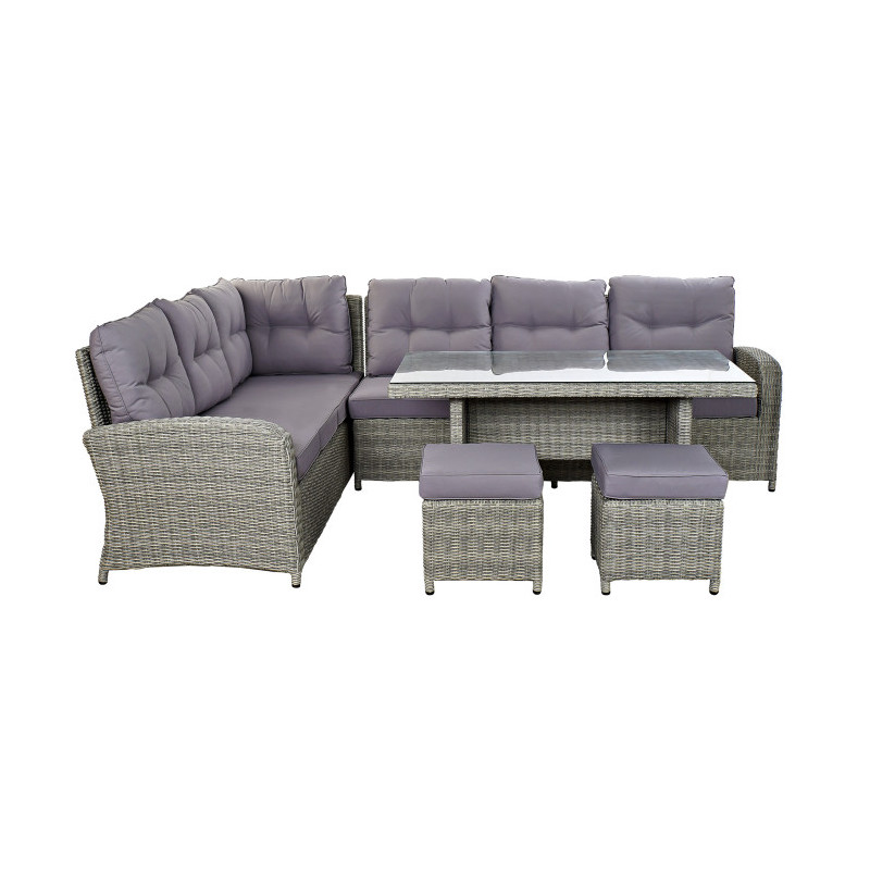 Sofá Set 4 Ratan Sintético 267x204x90