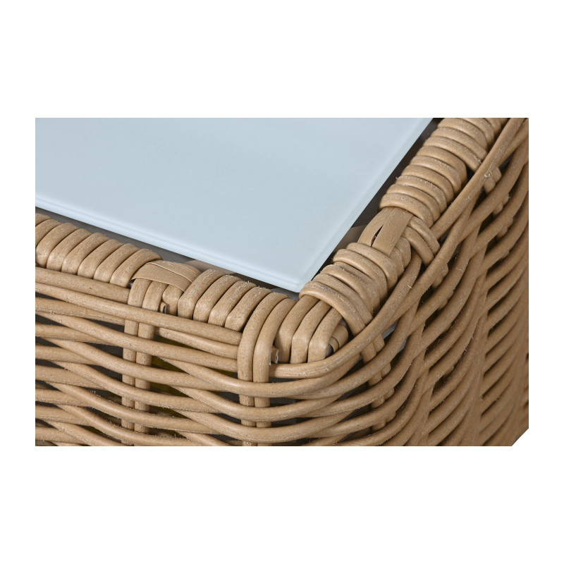 Sofá Set 4 Ratan Sintético Poliéster 222x85x80