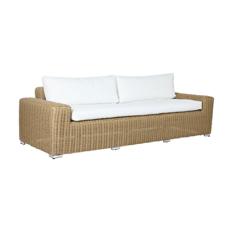 Sofá Set 4 Ratan Sintético Poliéster 222x85x80