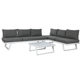 Set Jardín 6 Plazas Metal Poliéster Gris