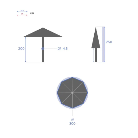 Parasol Recto Inclinable Loompa Trigo 3 m
