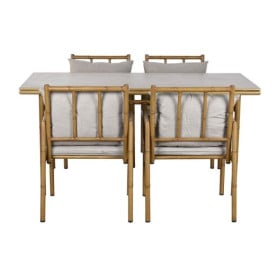 mesa comedor exterior imitación bambu 2