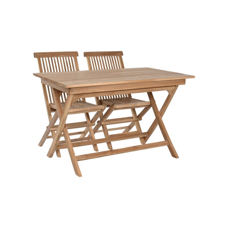 Set de Comedor Exterior 5 piezas en Teca Plegable