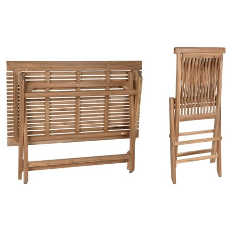 Set de Comedor Exterior 5 piezas en Teca Plegable