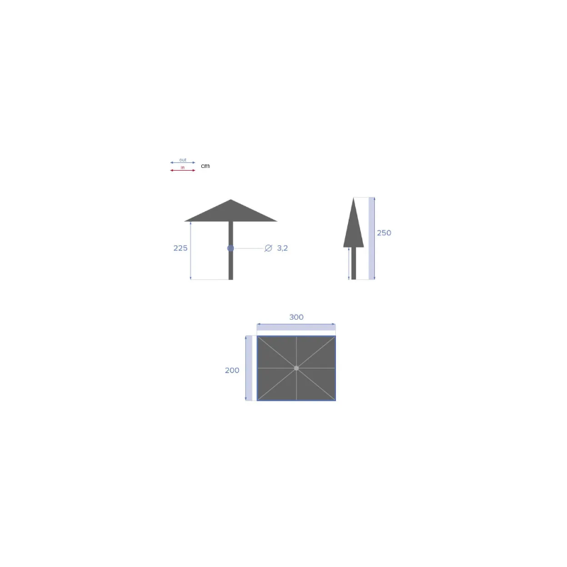 Parasol Loompa 3x2 m Taupe