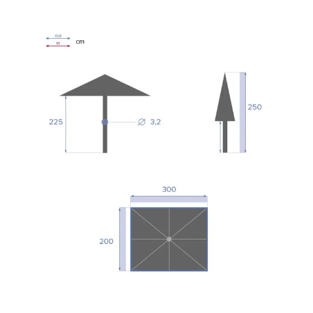 Parasol Loompa 3x2 m Taupe