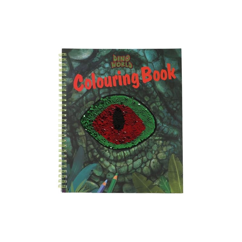 Dino World Libro Colorear Con Lentejuelas