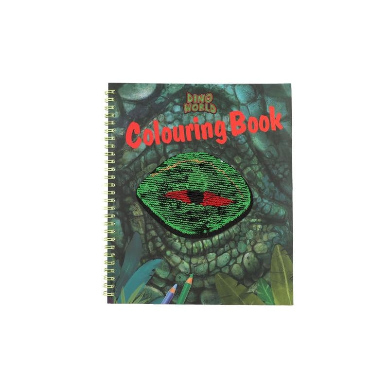 Dino World Libro Colorear Con Lentejuelas