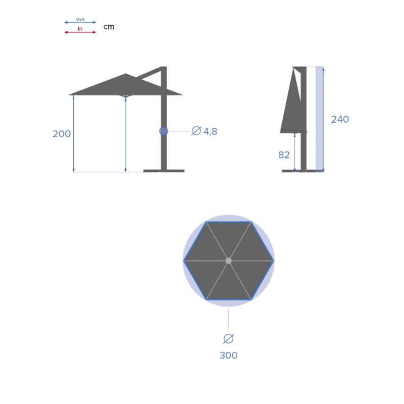 Parasol Manoa 3 m Mostaza