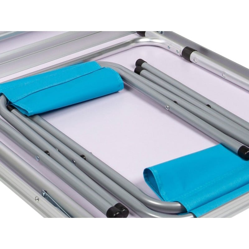 Mesa Camping Con 4 Taburetes 120x60 cm