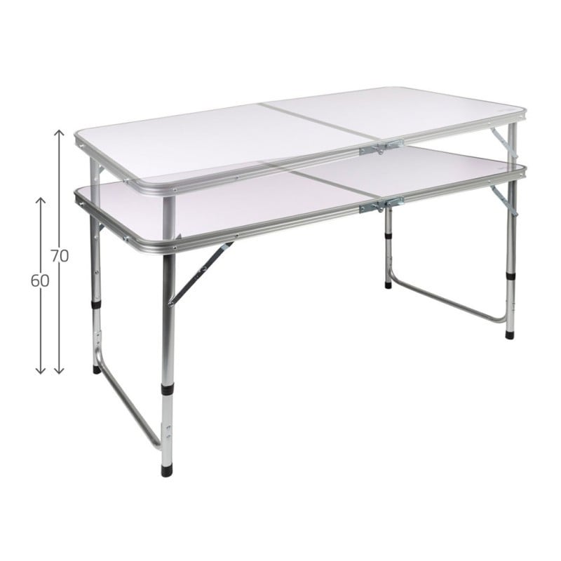 Mesa Camping Con 4 Taburetes 120x60 cm