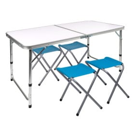 Mesa Camping Con 4 Taburetes 120x60 cm