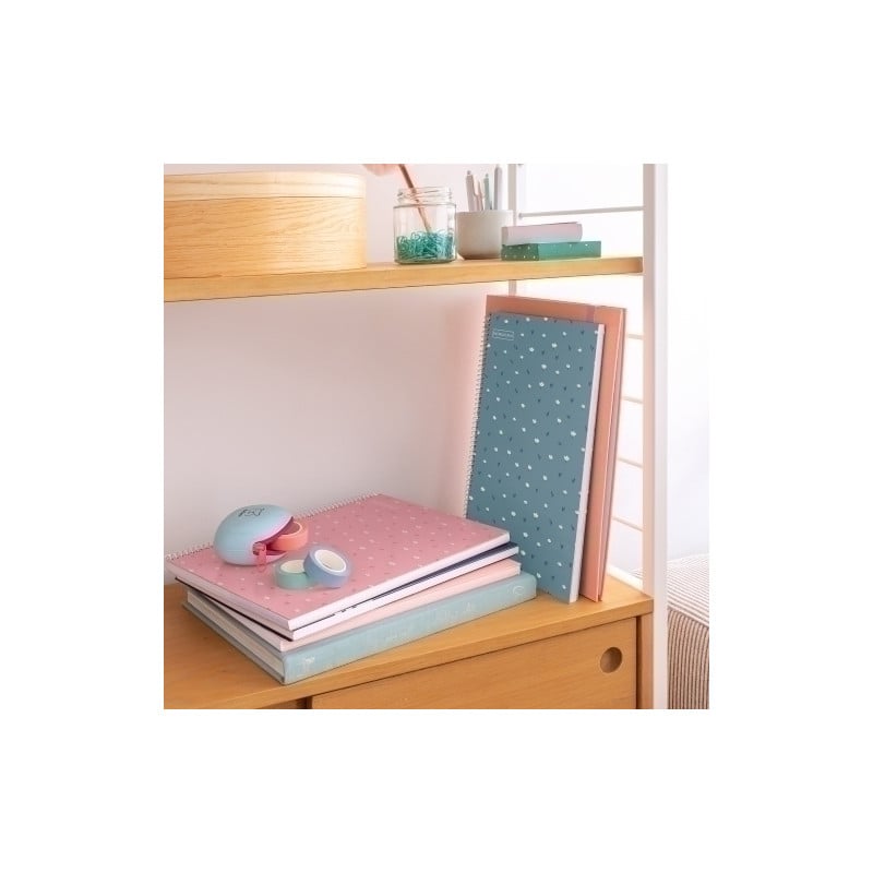 Cuaderno Escolar 80H Margen Flores Rosas