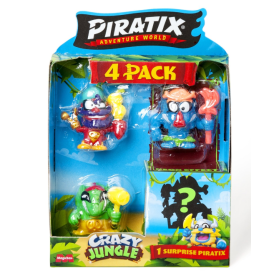 Pack 4 Figuras Piratix Crazy Jungle De Piratix