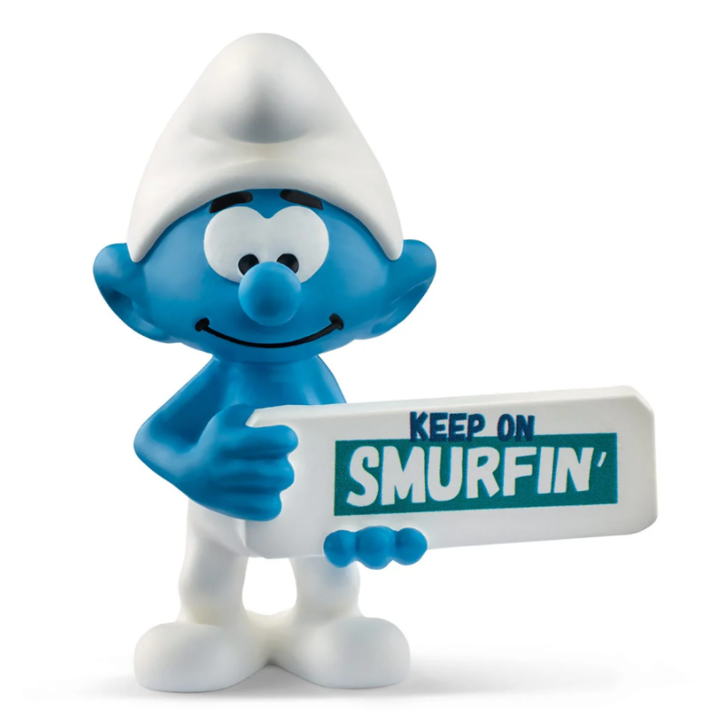 Pitufo Con Cartel Smurfin De Schleich