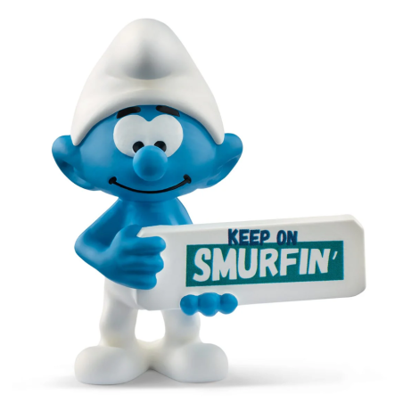Pitufo Con Cartel Smurfin De Schleich