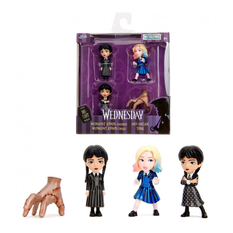 Set 4 Figuras Miércoles Metal 6.5 Cm De Miércoles