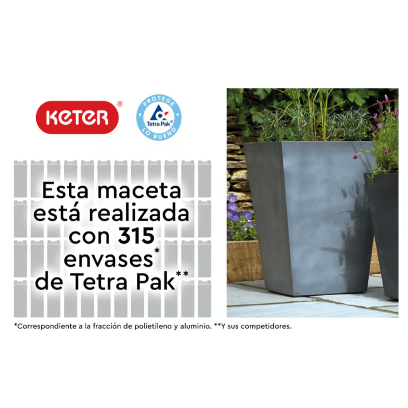 Maceta Betón Cuadrada 40 Cm