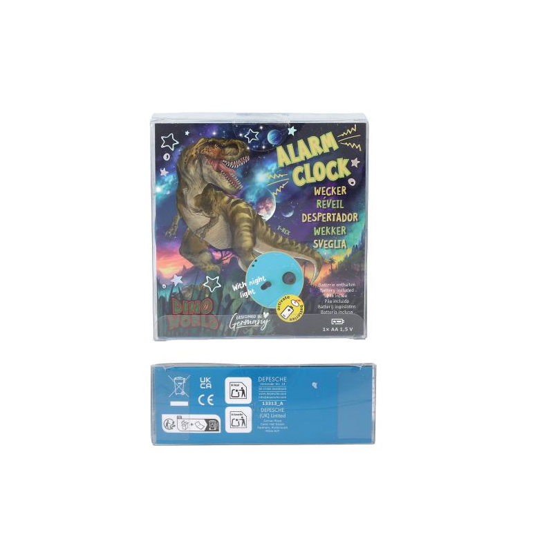 Dino World Reloj Despertador Azul