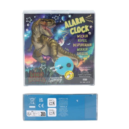Dino World Reloj Despertador Azul