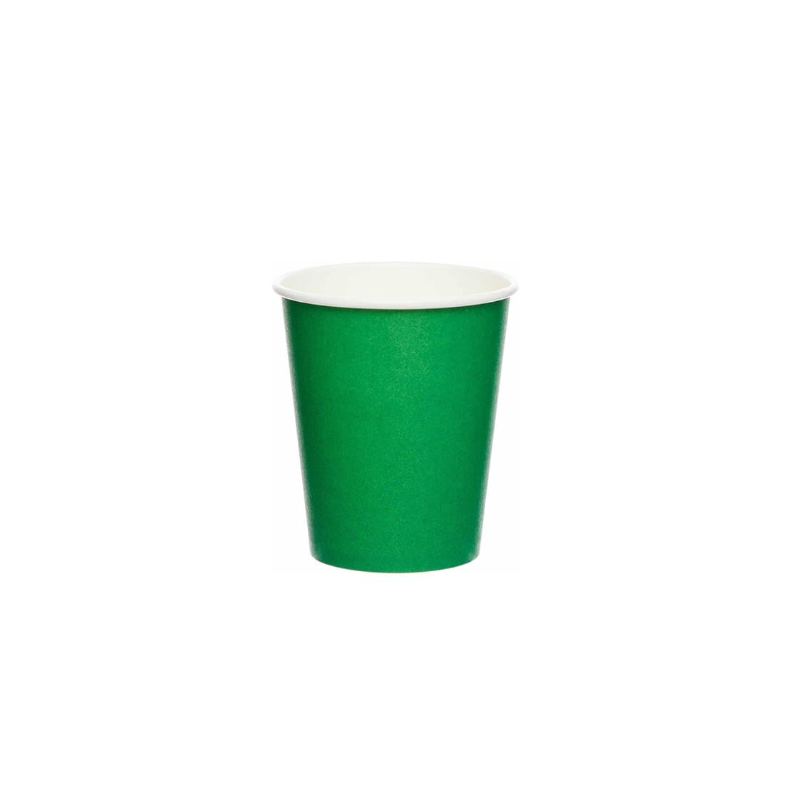 Vasos De Papel Verde Esmeralda 266 Ml 14 Ud De Fiesta
