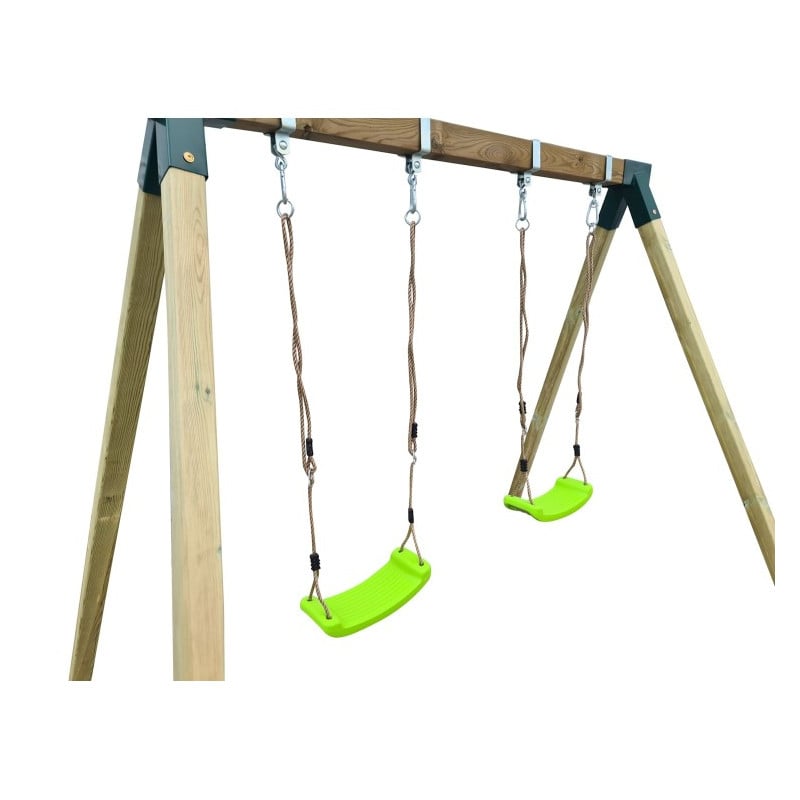 Columpio de madera cuadrada MASGAMES REIKO Dos asientos planos 