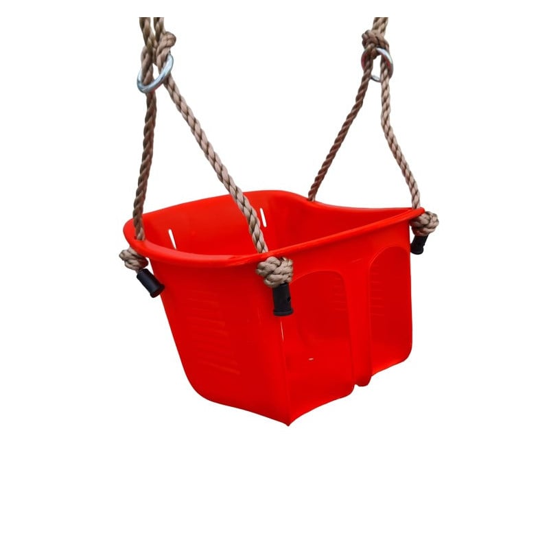 Columpio de madera cuadrada MASGAMES REIKO Asiento plano + asiento de bebé 